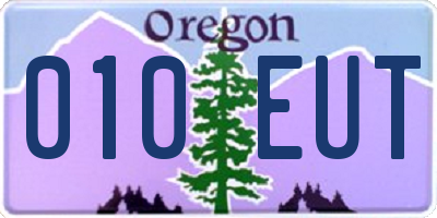 OR license plate 010EUT