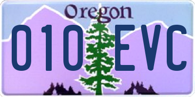 OR license plate 010EVC