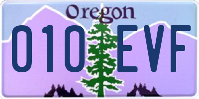 OR license plate 010EVF