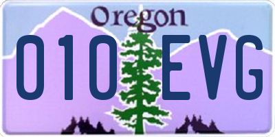 OR license plate 010EVG