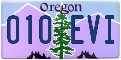 OR license plate 010EVI