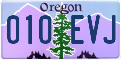 OR license plate 010EVJ