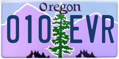 OR license plate 010EVR
