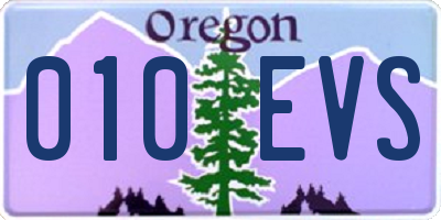 OR license plate 010EVS