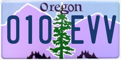 OR license plate 010EVV