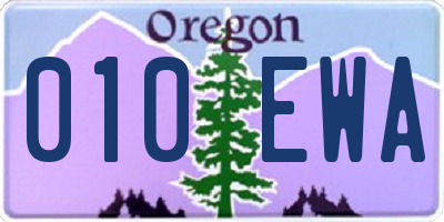 OR license plate 010EWA