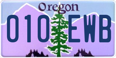 OR license plate 010EWB