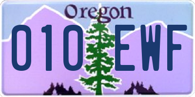 OR license plate 010EWF