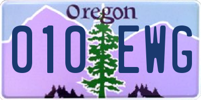 OR license plate 010EWG