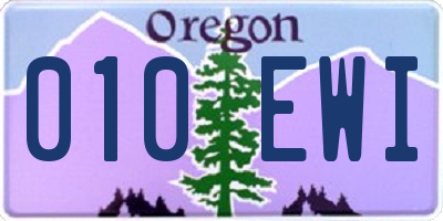OR license plate 010EWI