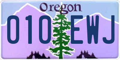 OR license plate 010EWJ