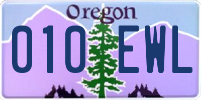 OR license plate 010EWL