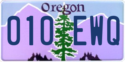 OR license plate 010EWQ