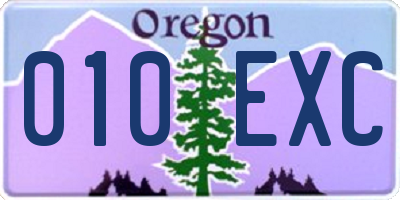 OR license plate 010EXC