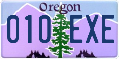 OR license plate 010EXE
