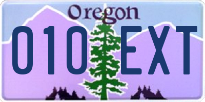 OR license plate 010EXT