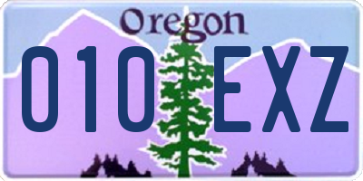 OR license plate 010EXZ