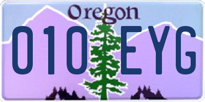 OR license plate 010EYG