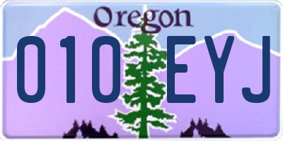 OR license plate 010EYJ