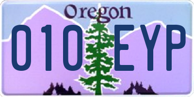 OR license plate 010EYP