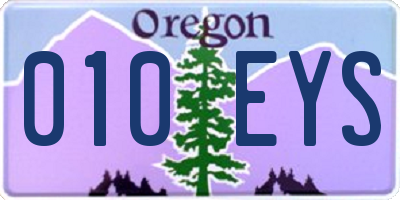 OR license plate 010EYS