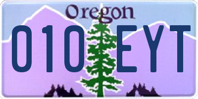 OR license plate 010EYT