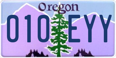 OR license plate 010EYY