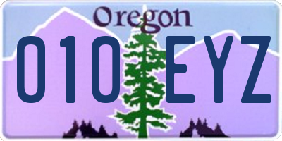 OR license plate 010EYZ