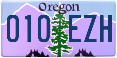 OR license plate 010EZH