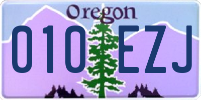 OR license plate 010EZJ