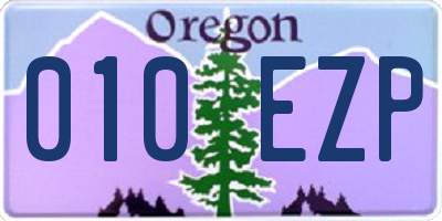 OR license plate 010EZP