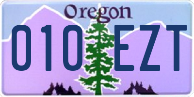 OR license plate 010EZT