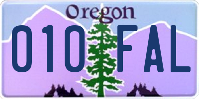 OR license plate 010FAL
