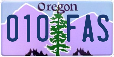 OR license plate 010FAS