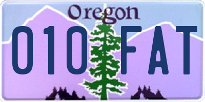 OR license plate 010FAT