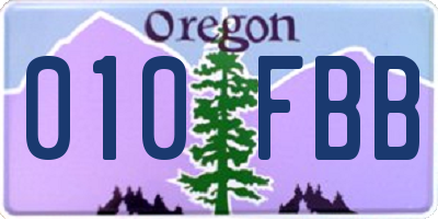 OR license plate 010FBB