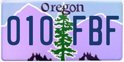 OR license plate 010FBF