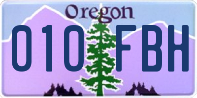 OR license plate 010FBH