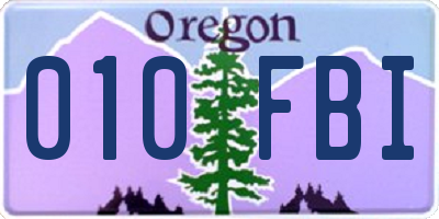 OR license plate 010FBI