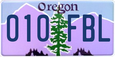OR license plate 010FBL