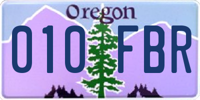 OR license plate 010FBR