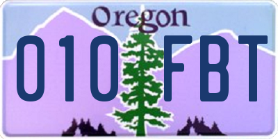 OR license plate 010FBT
