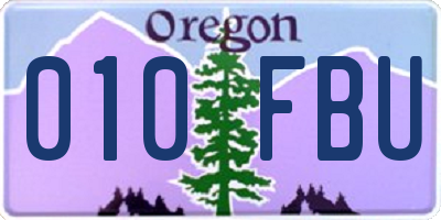 OR license plate 010FBU