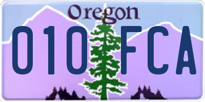 OR license plate 010FCA