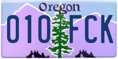 OR license plate 010FCK