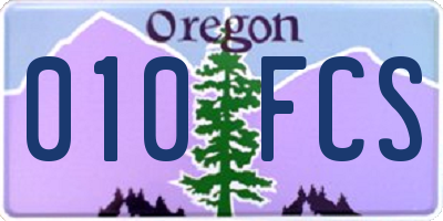 OR license plate 010FCS