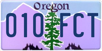 OR license plate 010FCT