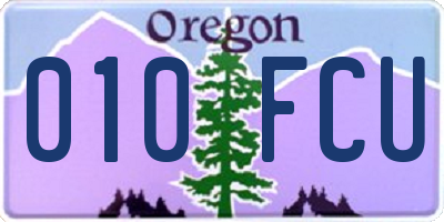 OR license plate 010FCU