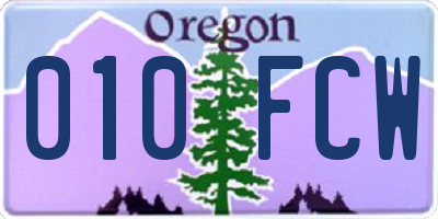 OR license plate 010FCW
