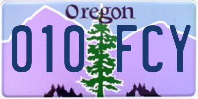 OR license plate 010FCY